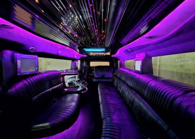 2006 White Hummer - Full Inside View purple Wideshot