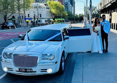 300C White Chrysler - Formal Wedding Bride and Groom