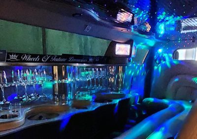 300C White Chrysler - Inside View of Limo Bar focus LED