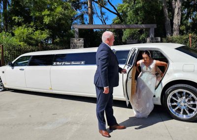300C White Chrysler - Wedding Bride Exiting the car