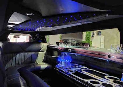 Black Chrysler Limo- View of the interior
