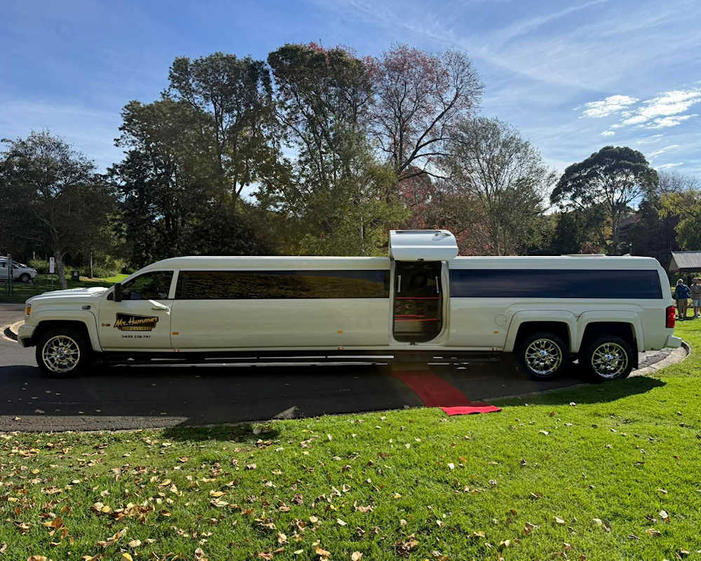 Limo On Rims White Hummer H4 - Wheels Of Fortune Limousines